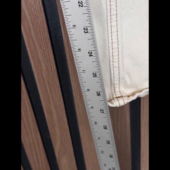 RE/DONE Jeans 29 Womens Ivory White Spot Straight High Rise Poly Denim - Picture 5 of 11